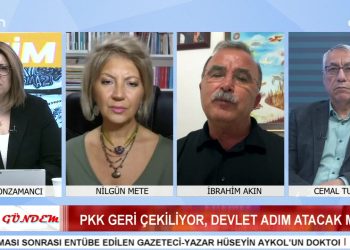 PKK GERİ ÇEKİLİYOR, DEVLET ADIM ATACAK MI?, – ALEVİ KÖYLERİ EKOLOJİK TALAN ALTINDA, ELİF SONZAMANCI İLE BİZİM GÜNDEM. KONUKLAR: GAZETECİ CEMAL TURAN, GAZETECİ NİLGÜN METE, KARAKAYA KÖYÜ KÜLTÜR VE DAYANIŞMA DERNEĞİ BASKANI SERVET DEMİRKAYA, DEM PARTİ İZMİR MİLL