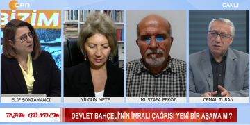 BİZİM GÜNDEM – 18.11.2025

SUNUCU: ELİF SONZAMANCI

1 – DEVLET BAHÇELİ’NİN İMRALI ÇAĞRISI YENİ BİR AŞAMA MI? 
2 – SEYİD RIZA VE ARKADAŞLARINI ANAN SARIBAL’A IRKÇI SALDIRILAR 
KONUKLAR: 

NİLGÜN METE – GAZETECİ, 
CEMAL TURAN – GAZETECİ, 
MUSTAFA PEKÖZ – ARAŞTIRMACI / YAZAR.