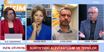Elif Sonzamancı İle Bizim Gündem  
        1. Yüz Yıllık Alevi Yasağı
	2.	Suriye’deki Alevi Katliamına Tepki
	3.	CHP Kurultayı ve Süreç

Konuklar:
	•	Nilgün Mete – Gazeteci
	•	Cemal Turan – Gazeteci
	•	Aydın Deniz – ABF Genel Başkan Yardımcısı